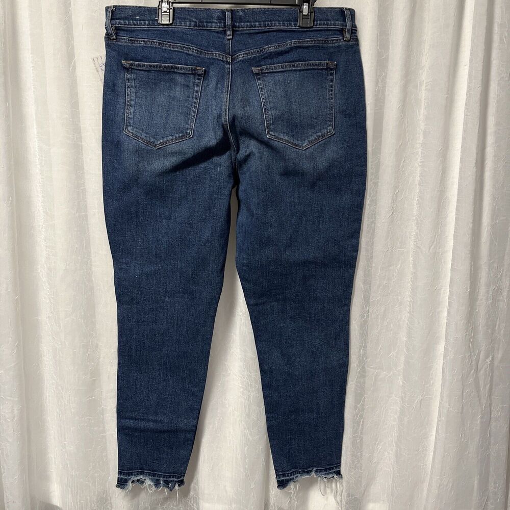 LOFT Skinny Ankle Crop Jeans Raw Hem Size 16 - Picture 8 of 8
